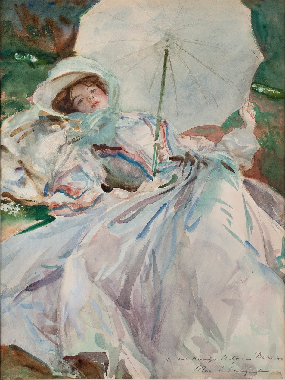 Damen med paraplyen, 1911. av John Singer Sargent