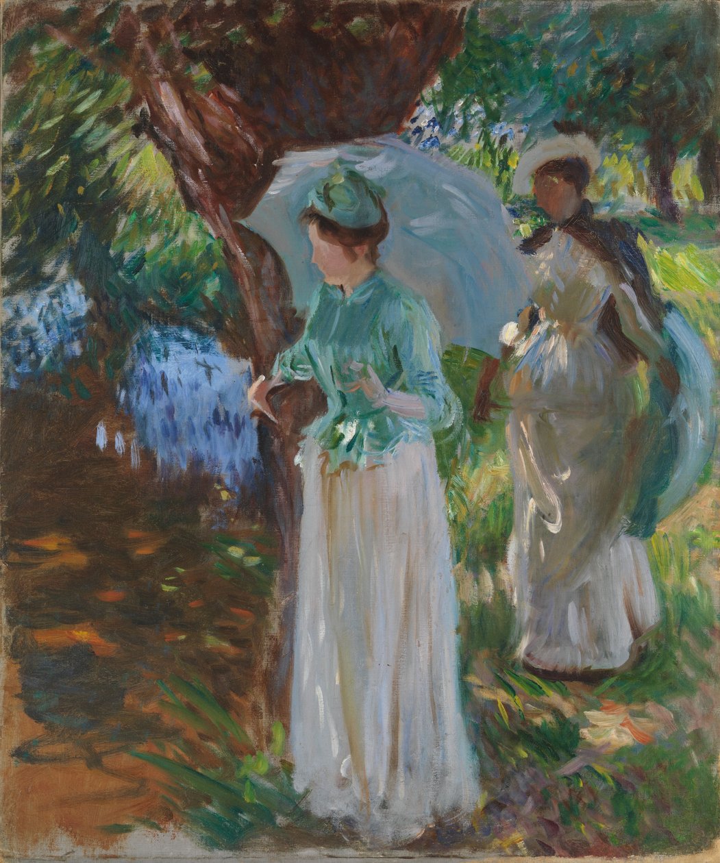 To jenter med parasoller, 1888 av John Singer Sargent