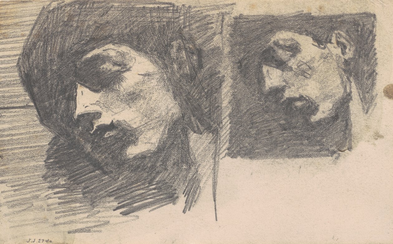 To hoder, 1875-80 (grafitt på vevd papir) av John Singer Sargent