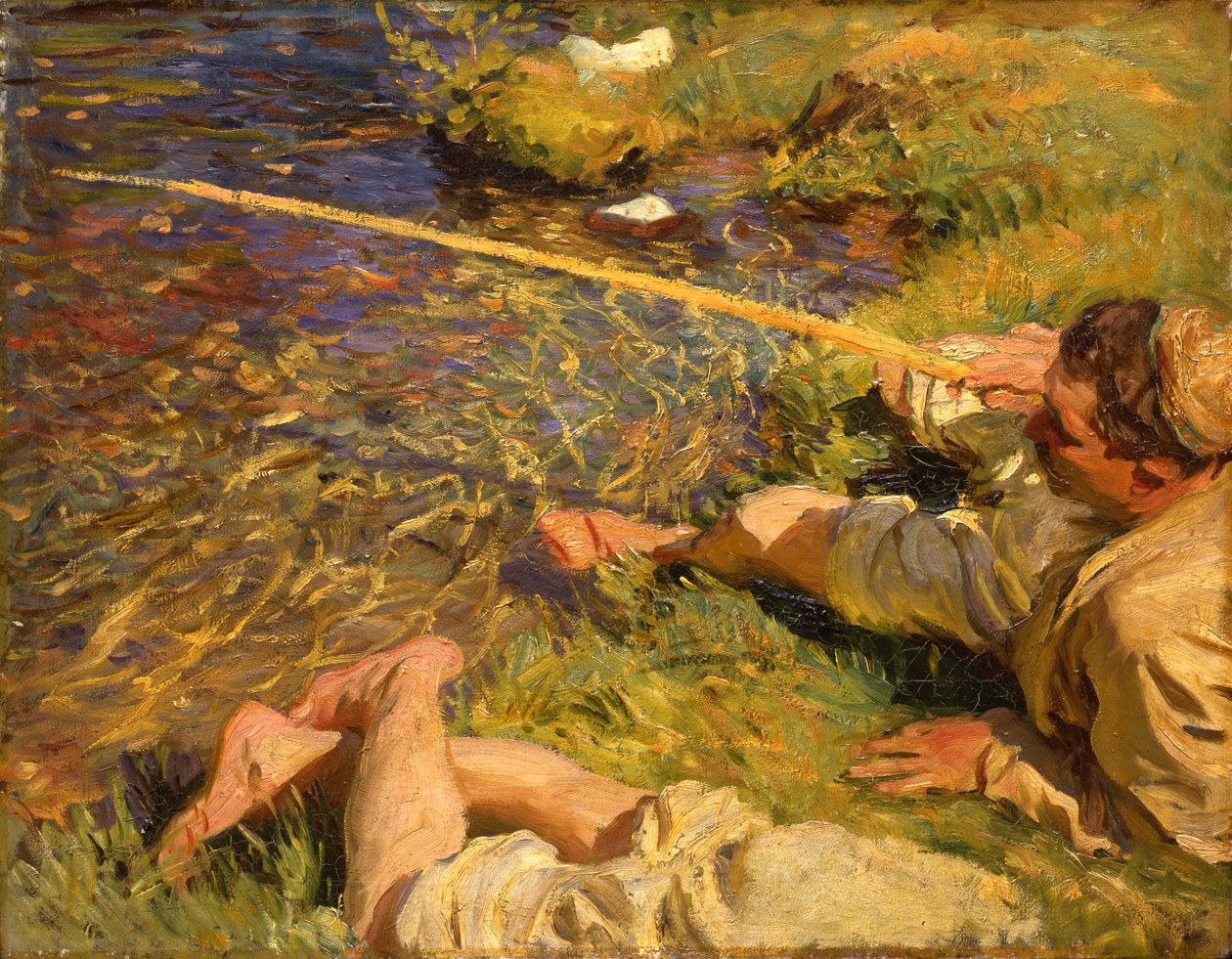 Val d"Aosta: A Man Fishing, ca. 1907 av John Singer Sargent