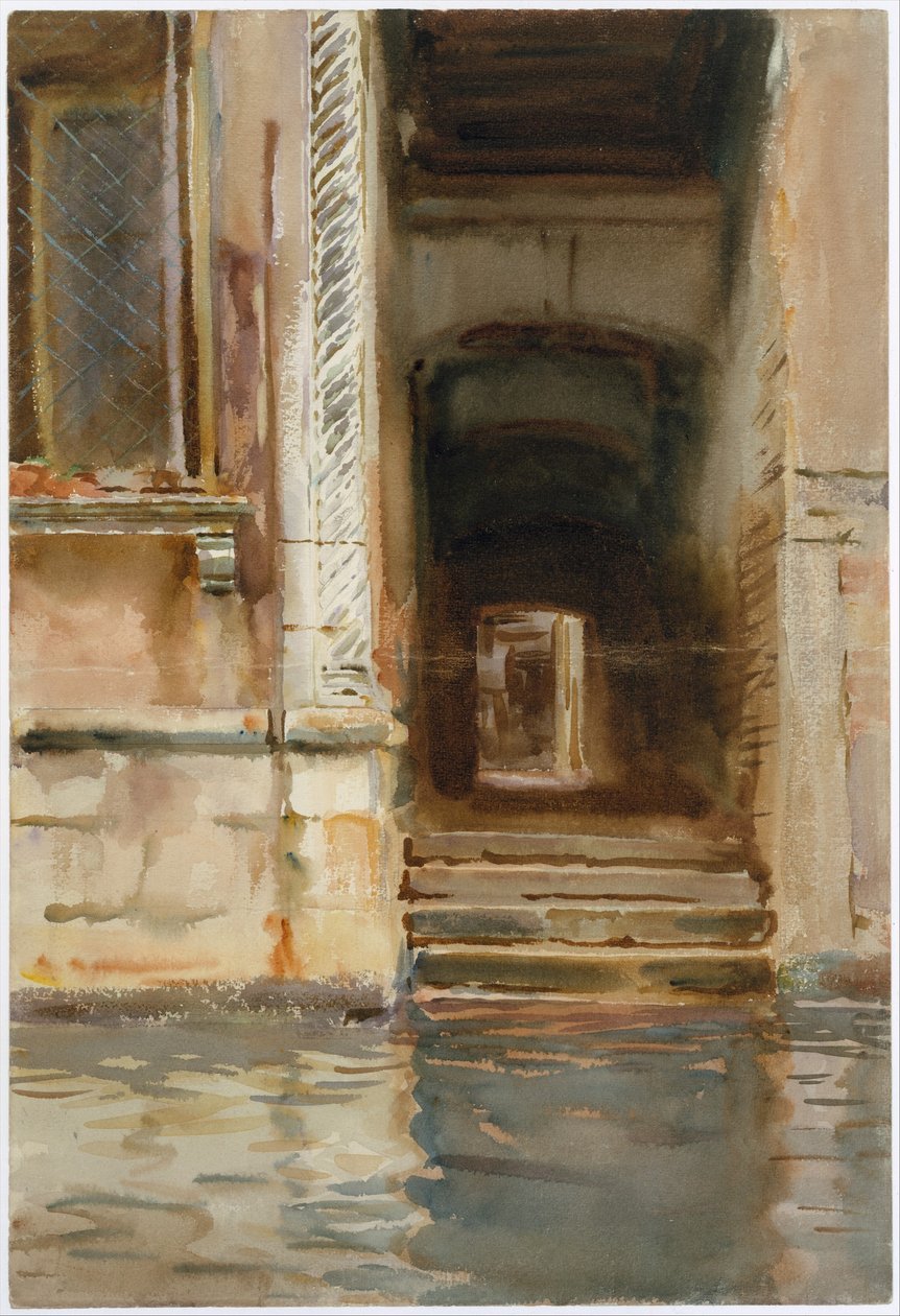 Venetian Passageway, ca. 1905 (wc, gouache og grafitt på hvitt vevd papir) av John Singer Sargent