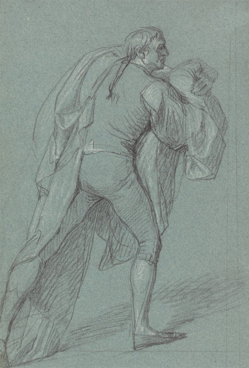 Figurstudie for maleriet av Lord Duncans seier: Studie for sjømann som bærer det nederlandske flagget av John Singleton Copley