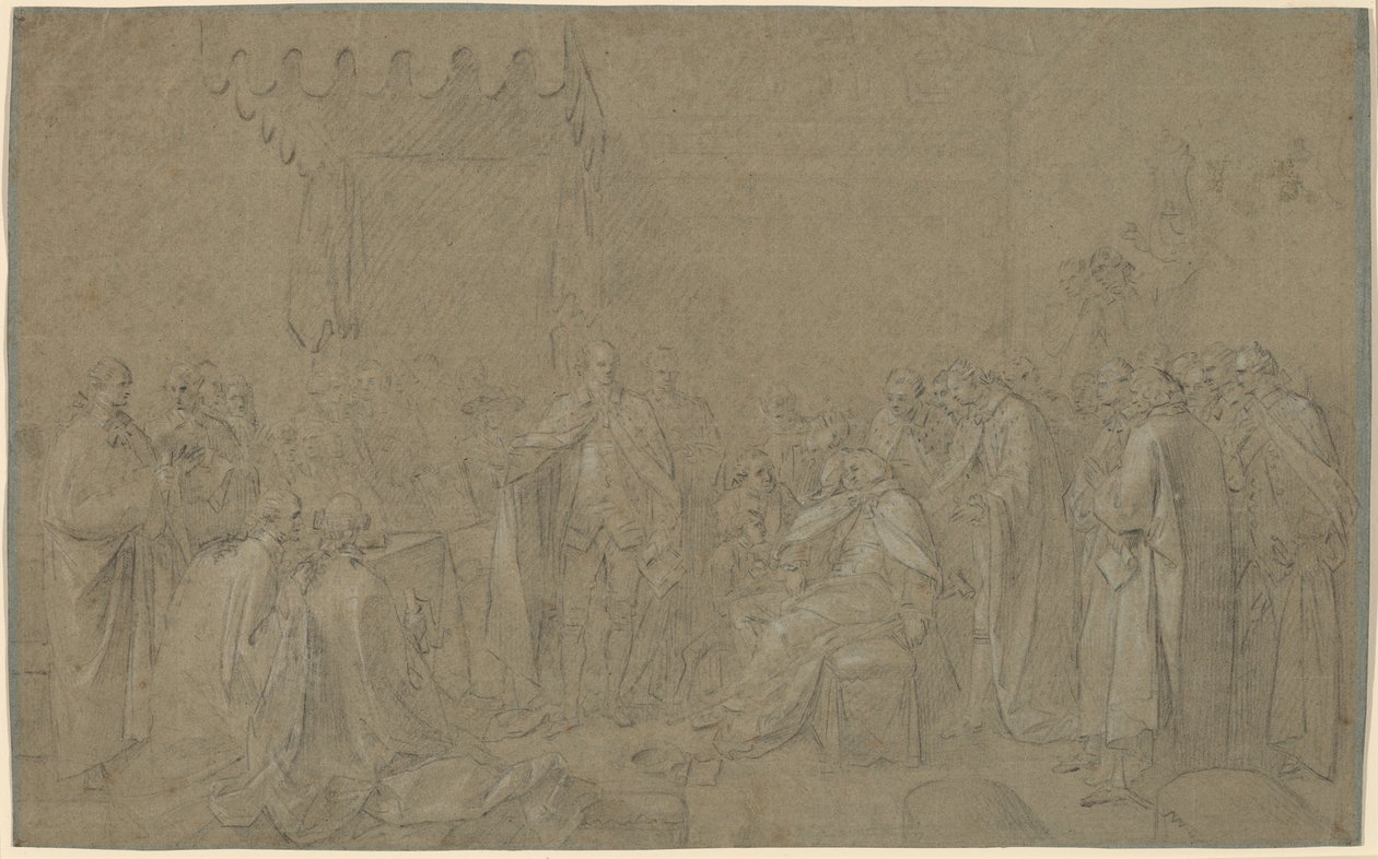 Studie for "The Death of the Earl of Chatham" av John Singleton Copley