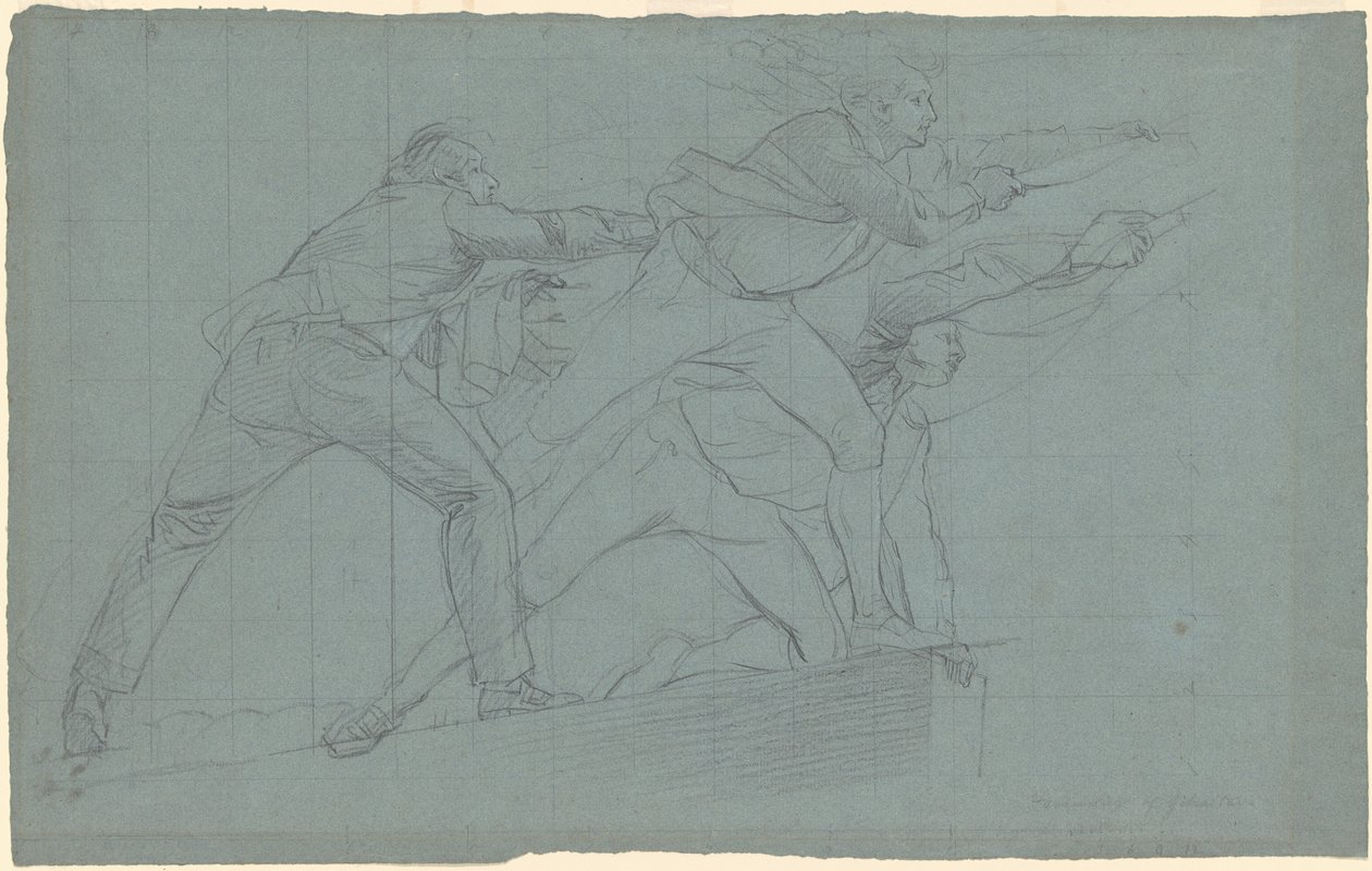 Studie for "The Defeat of the Floating Batteries at Gibraltar" av John Singleton Copley