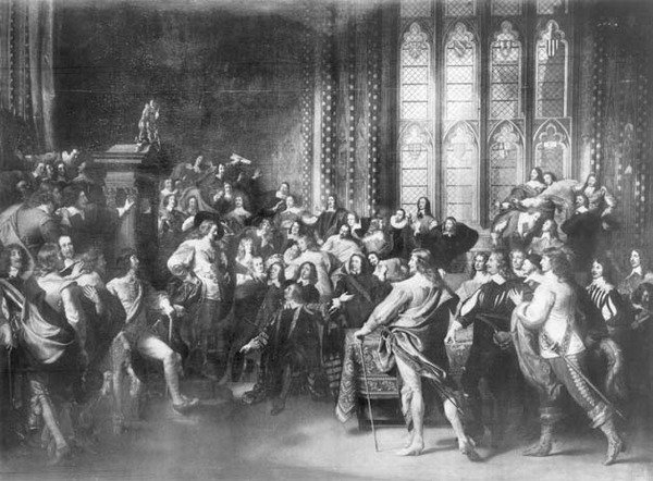 Charles I (1600-49) forsøkte å arrestere fem parlamentsmedlemmer, utgitt av Walter Rowlands, 1888 av John Singleton Copley