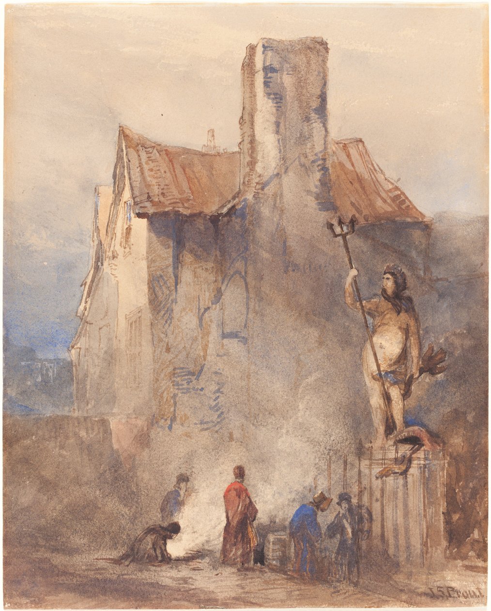 The Bristol Riots: The Burning in the Street av John Skinner Prout