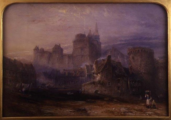 Chateau de la Tremoille, Vitre (akvarell på papir) av John Skinner Prout