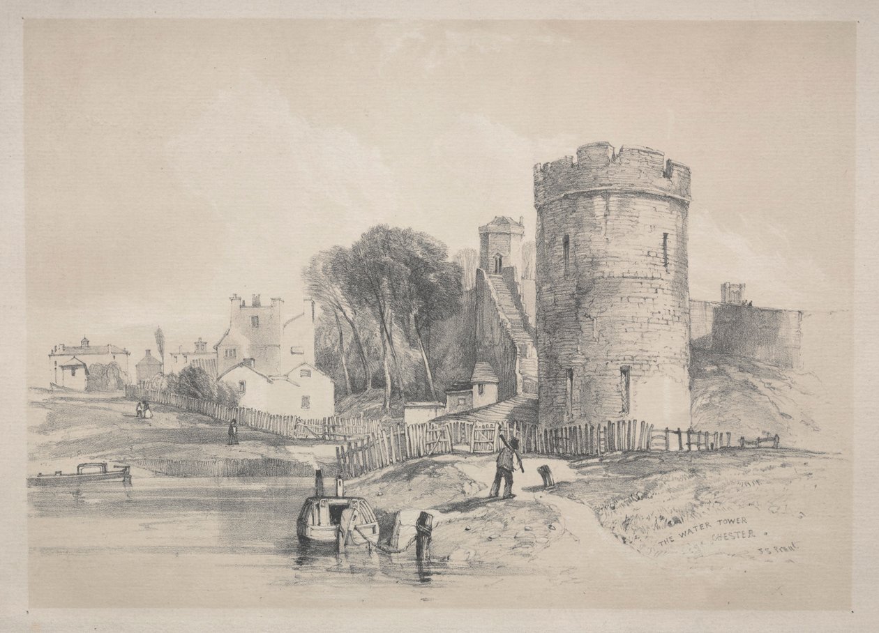 Vanntårnet, Chester. av John Skinner Prout