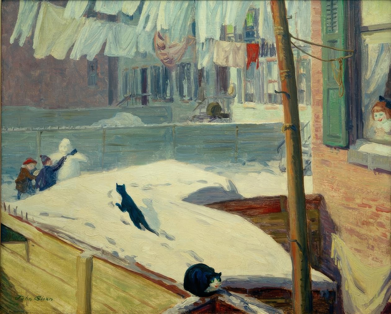 Bakgårder, Greenwich Village av John French Sloan