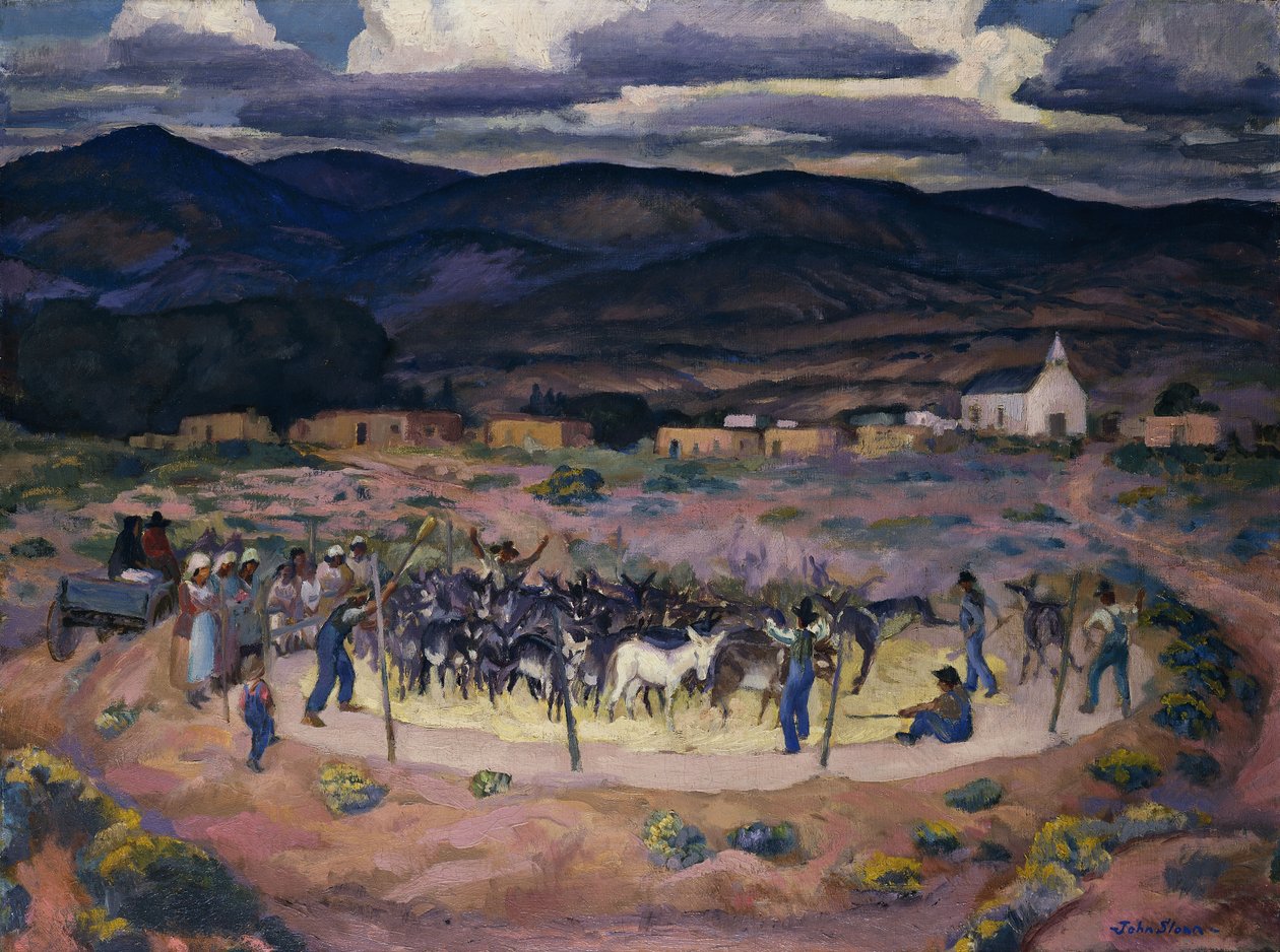 Burros tresking av John French Sloan