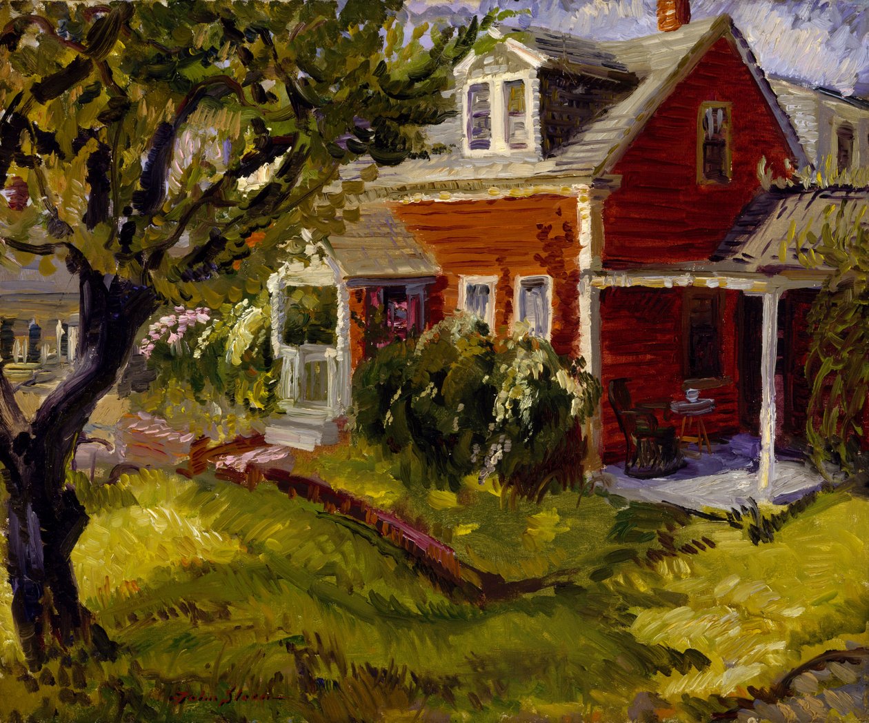 Hytte i Gloucester (olje på lerret) av John French Sloan