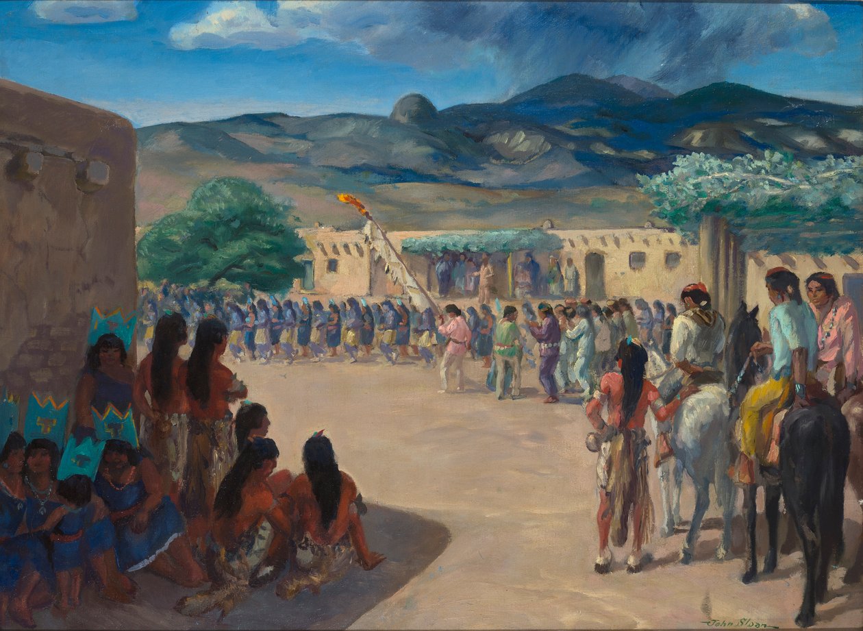 Dans på Cochiti Pueblo, New Mexico av John French Sloan