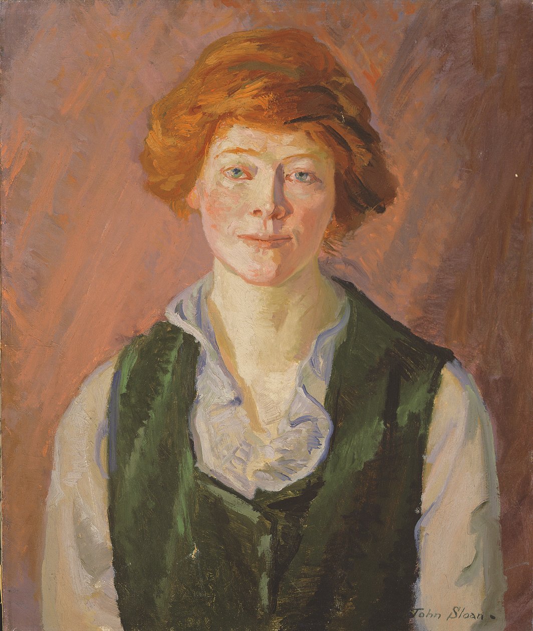 Green Vest (Jennie Doyle) 1914-15 (olje på lerret) av John French Sloan