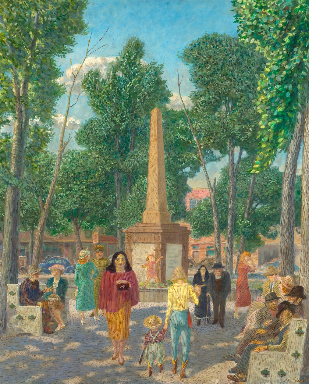 Monument på Plaza, New York av John French Sloan