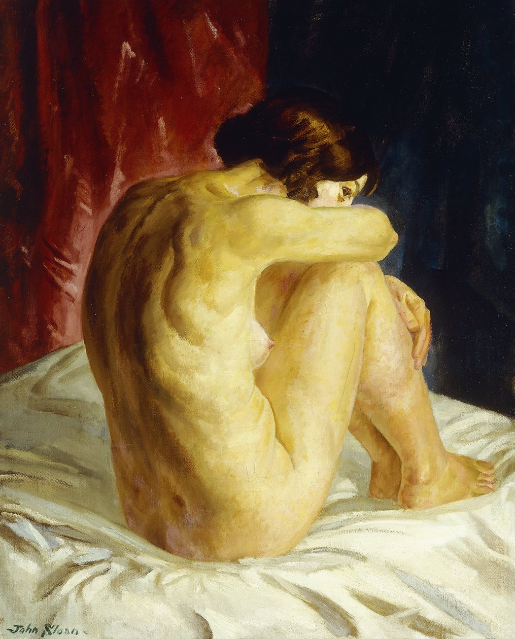 Nakenblikk tilbake av John French Sloan