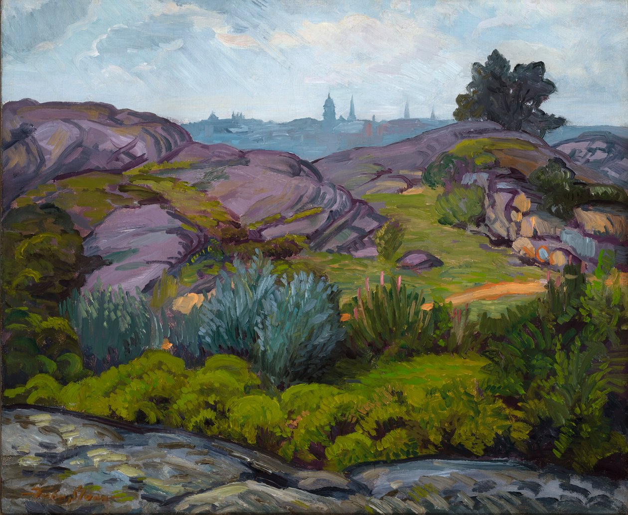 Vei gjennom steiner og busker av John French Sloan