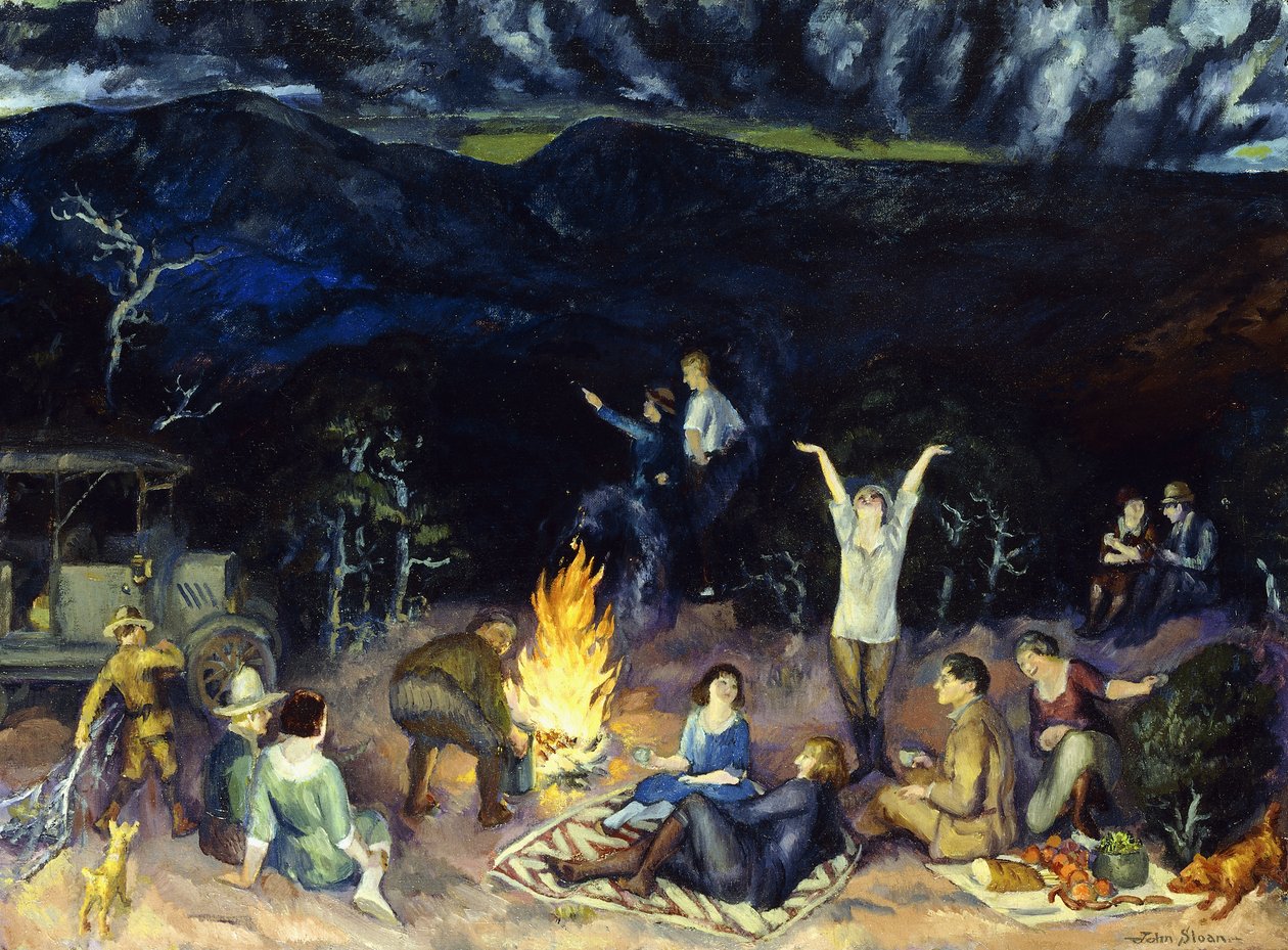 Piknik på Ridge av John French Sloan