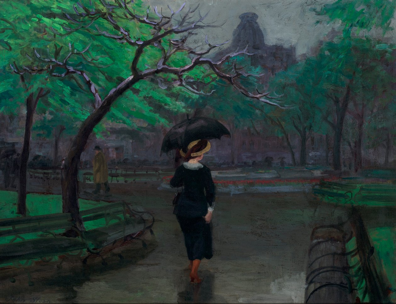 Vårregn, New York av John French Sloan