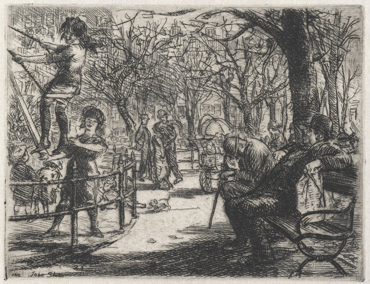 Swinging in the Square av John French Sloan
