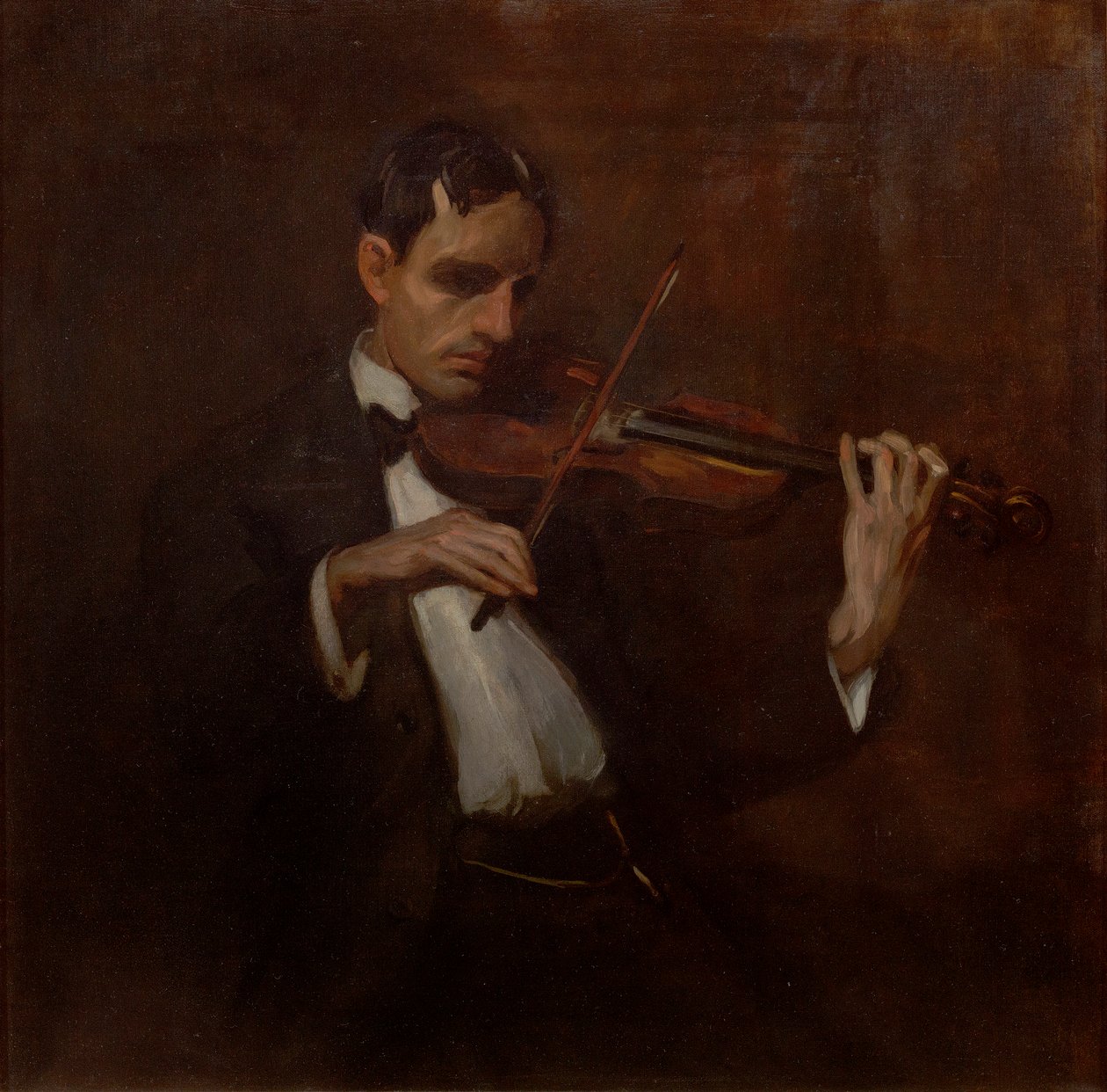 Fiolinist - Will Bradner (olje på lerret) av John French Sloan