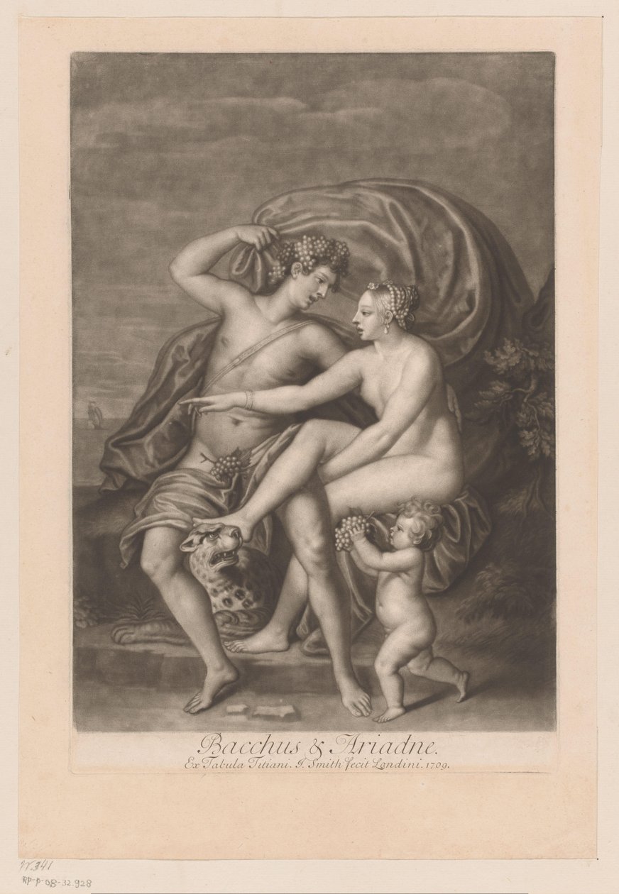 Bacchus finner Ariadne på Naxos Bacchus og Ariadne (tittel på objekt) Guds kjærlighetsforhold (serietittel) Loves of the Gods (serietittel) av John Smith