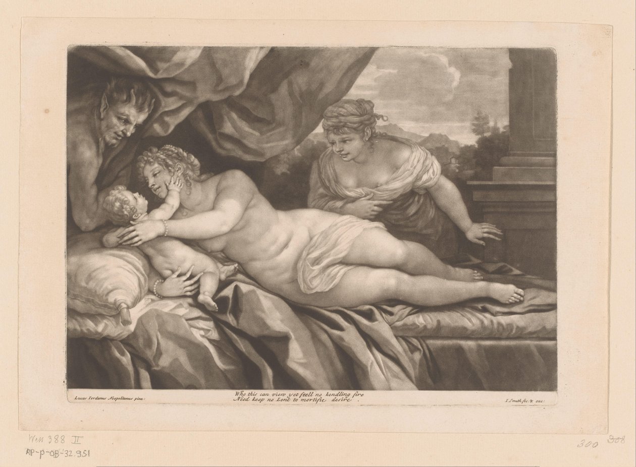 Venus med Amor og en Satyr av John Smith