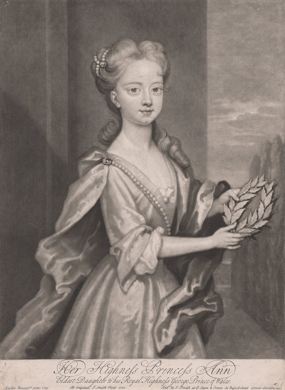 Hennes høyhet prinsesse Ann, eldste datter til hans kongelige høyhet George prins av Wales, 1720 av John Smith