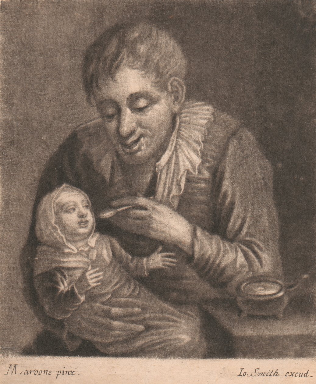Mann som mater barn av John Smith