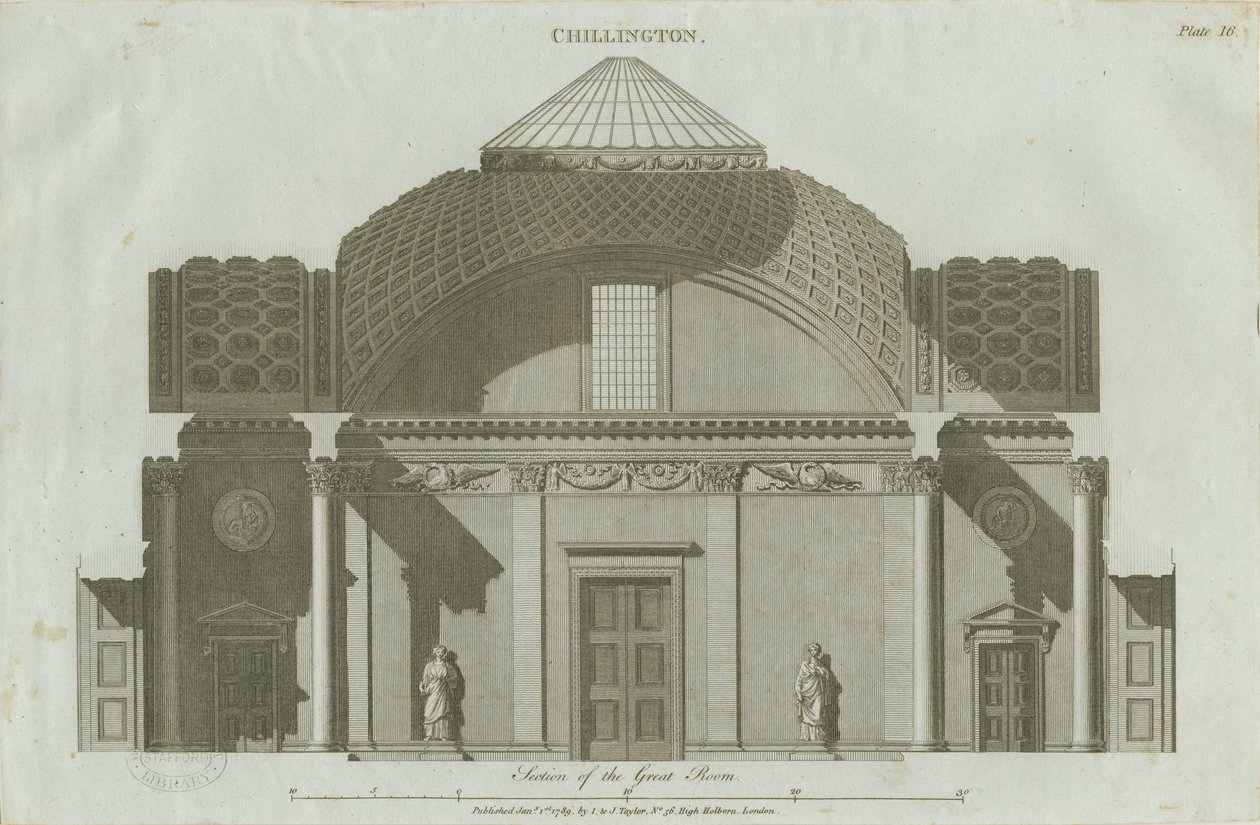 Chillington Hall: gravering av John Soane