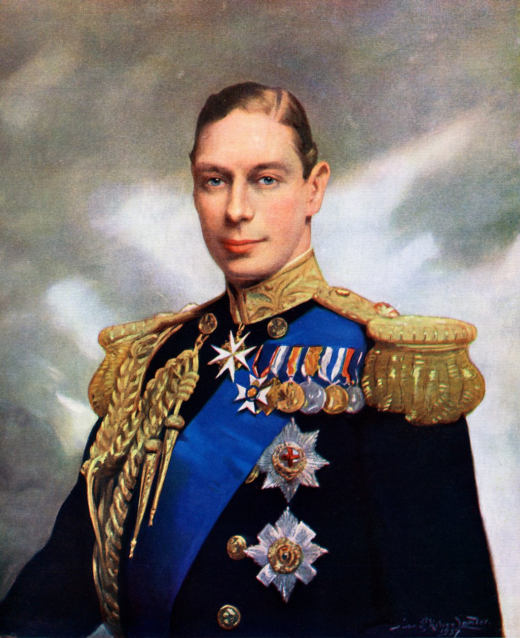 Kroningsportrett av kong George VI i 1937 av John St. Helier Lander