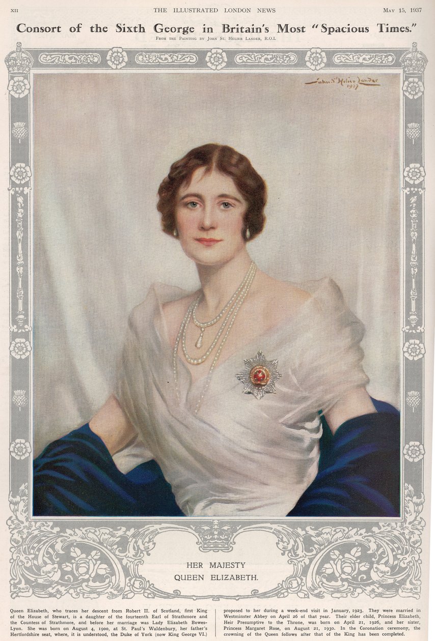 Portrett av dronning Elizabeth (1900-2002) fra 