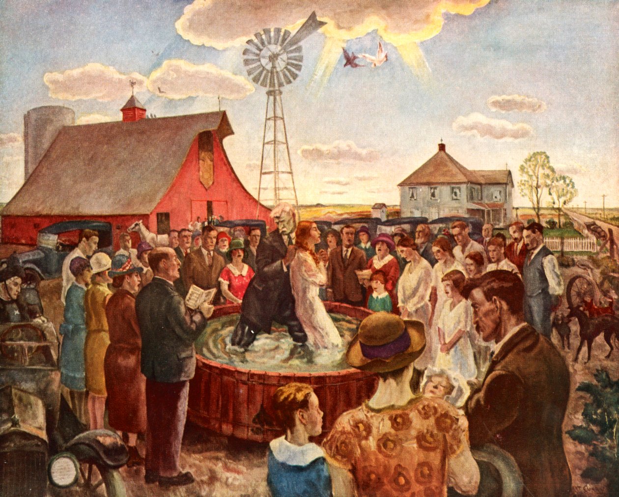 Dåp i Kansas, Book Plate av John Steuart Curry