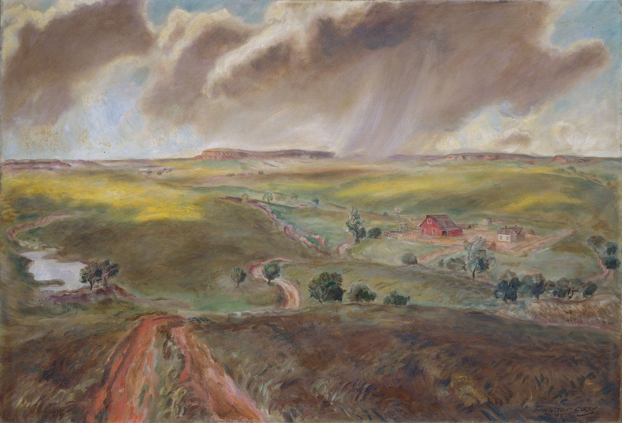 Spring Shower (Western Kansas Landscape) av John Steuart Curry