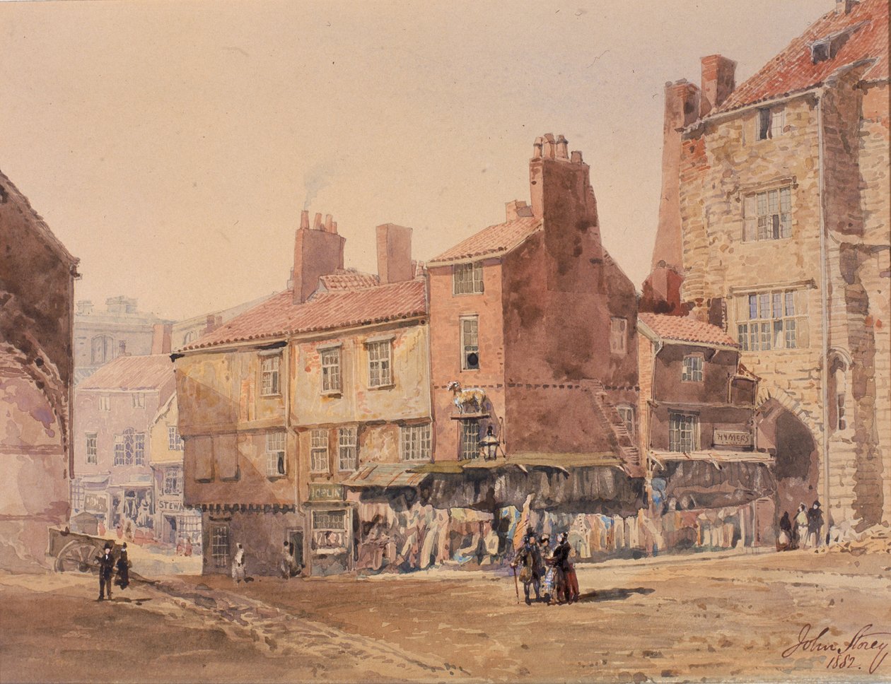 Hus, King Street, nær Black Gate (penn og blekk) av John Storey
