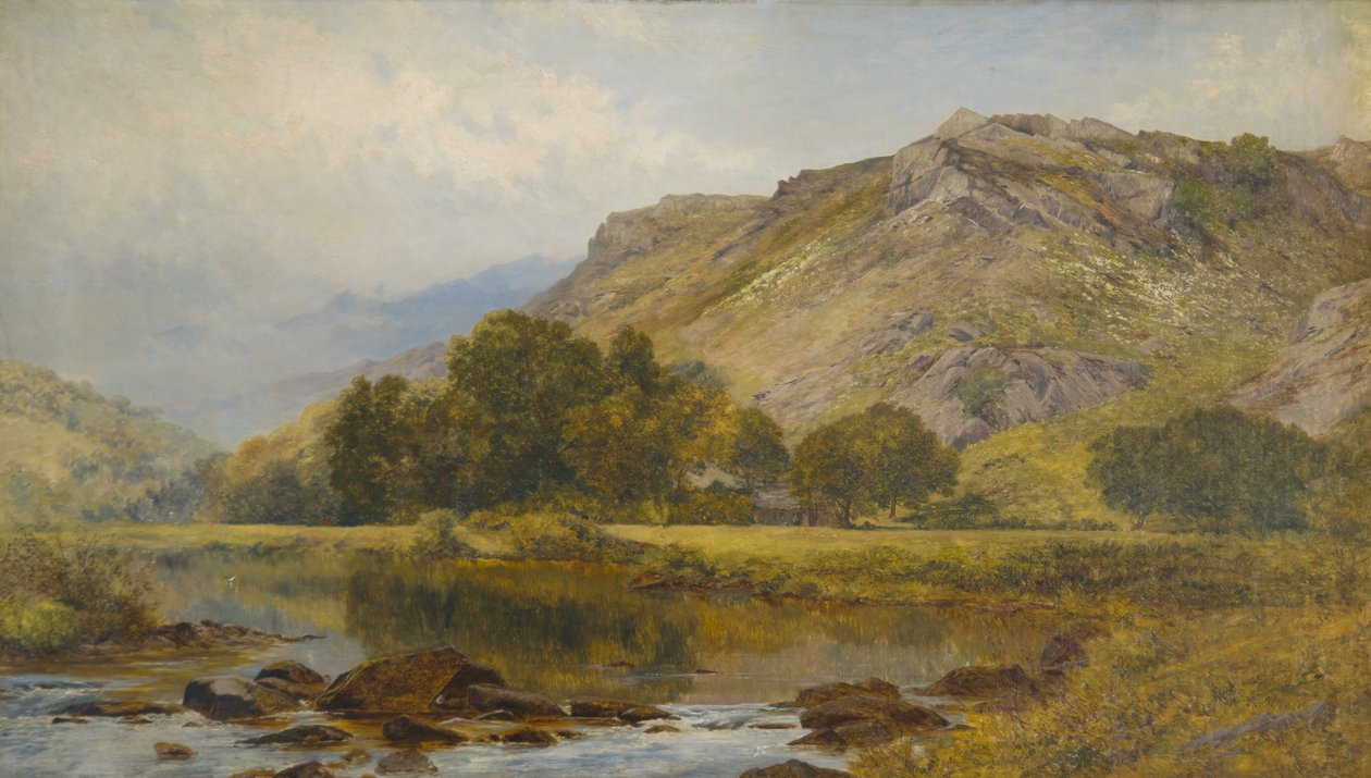 I Lledr-dalen, Nord-Wales (olje på lerret) av John Surtees