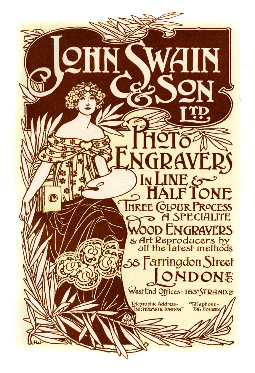 Annonse for John Swain & Son, skrivere, 1901. av John Swain and Son