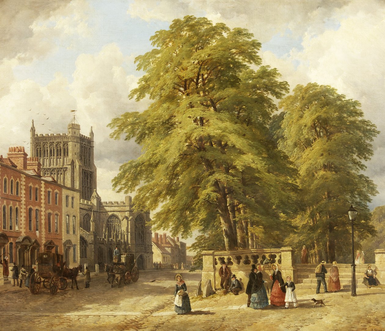 Utsikt over College Green (olje på lerret) av John Syer
