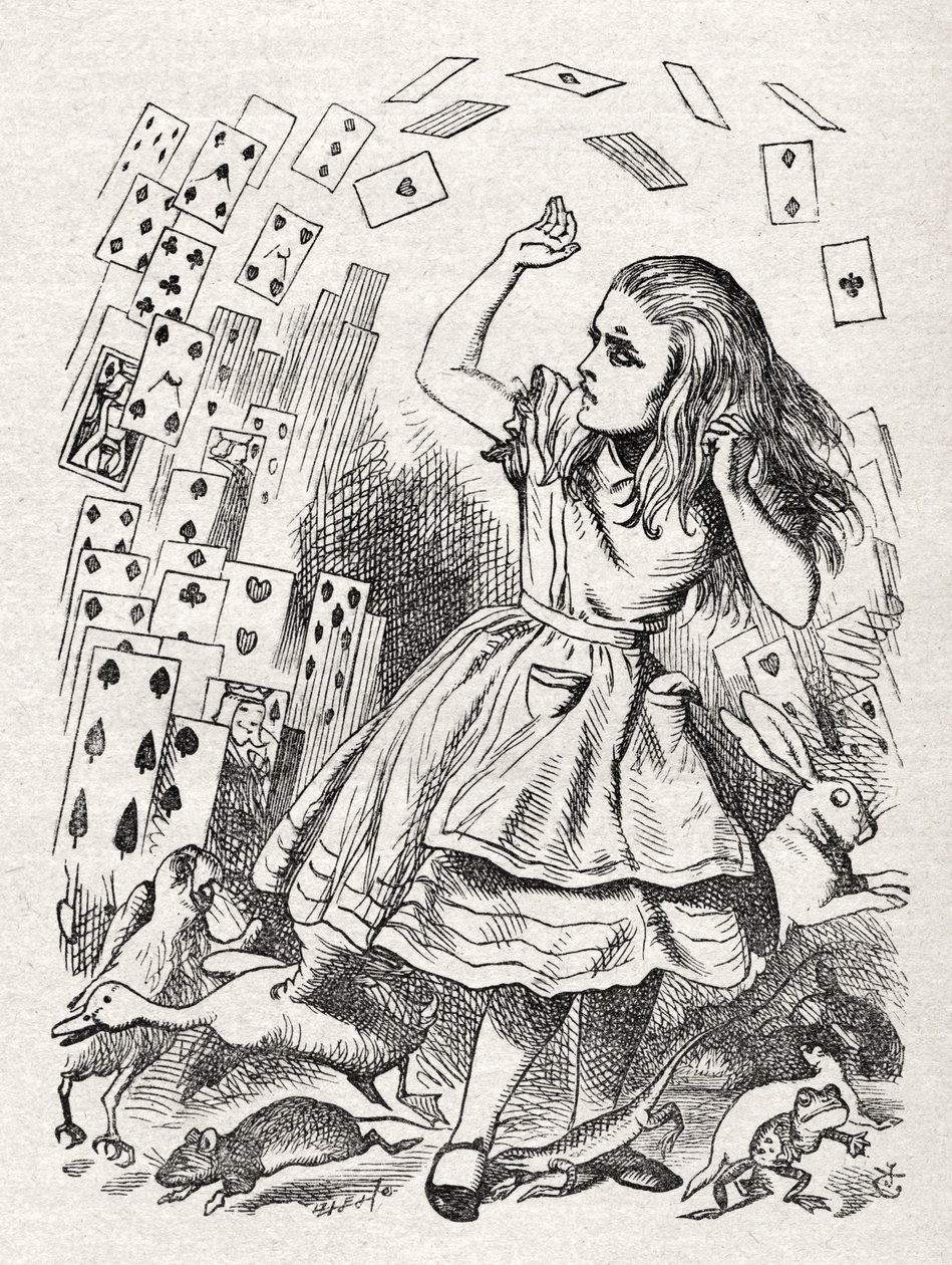 Alice - på vei tilbake fra av John Tenniel