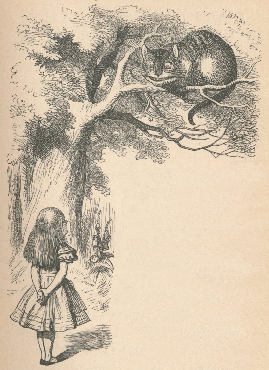 Alice and the Cheshire Cat, 1889 av John Tenniel