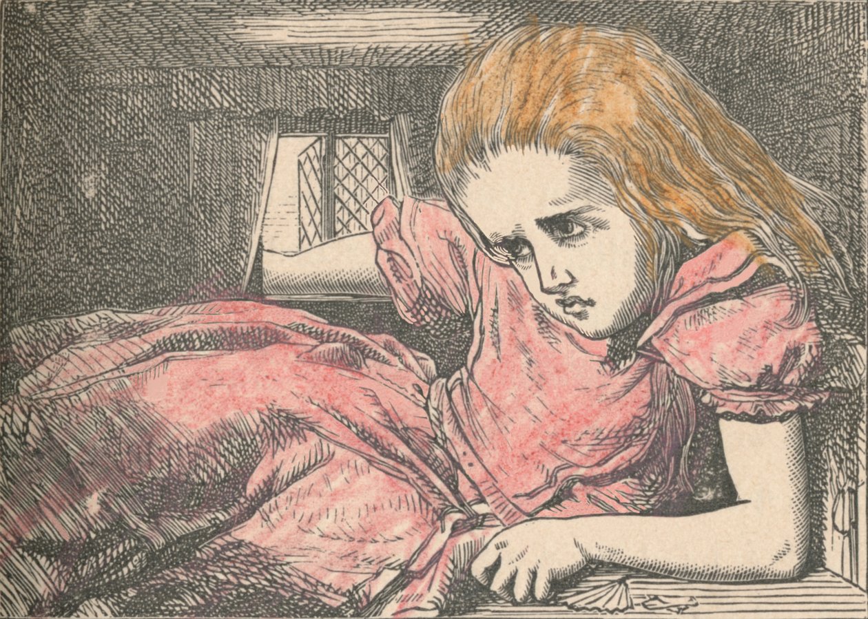 Alice, etter hvert som hun vokser seg større, 1889 av John Tenniel