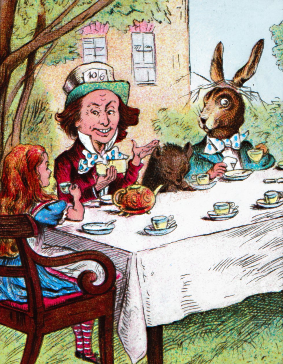 Alice på Mad Hatters Tea Party, c1910 av John Tenniel