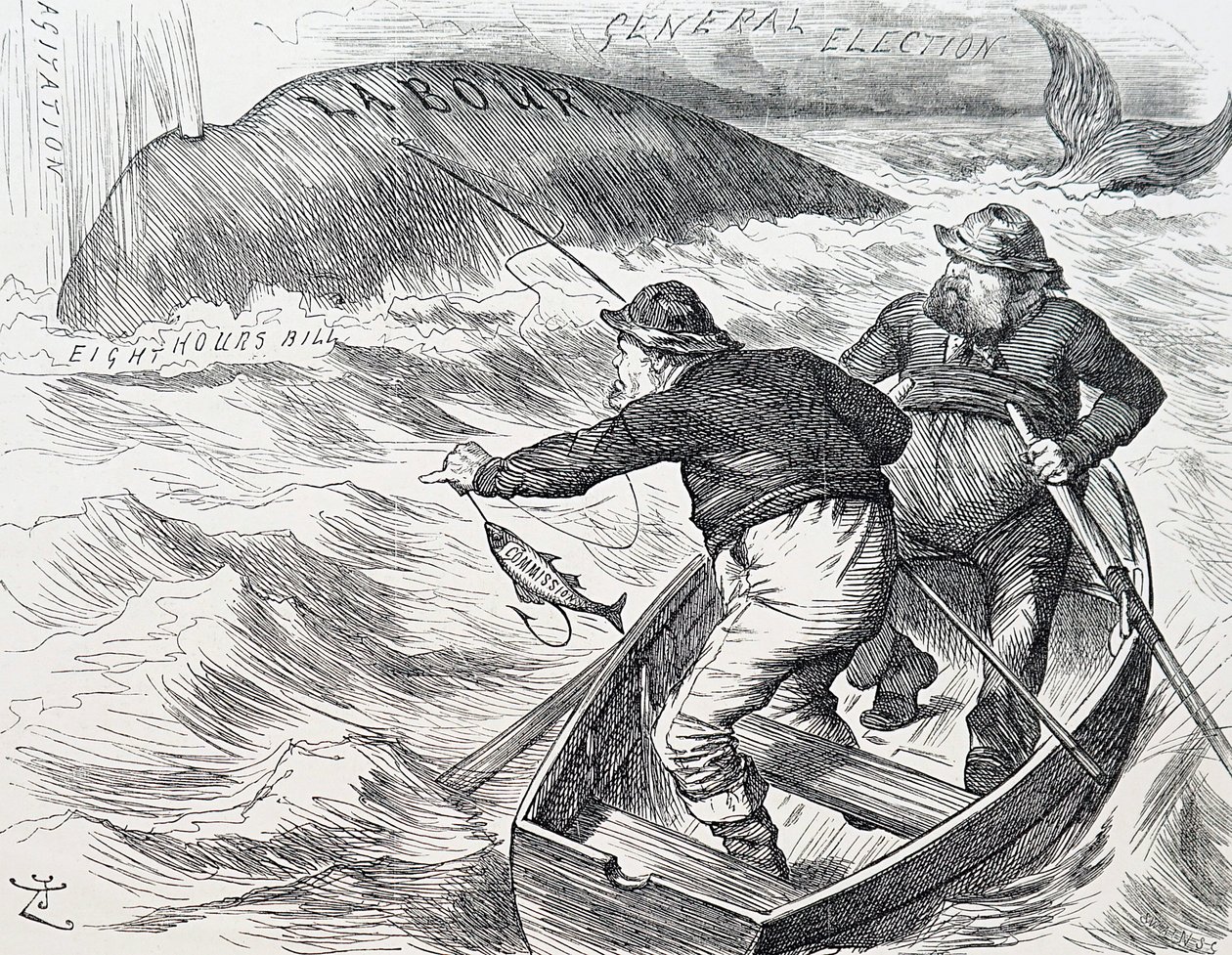 Tegneserie av John Tenniel, en engelsk illustratør, grafisk humorist og politisk tegneserieskaper. 1/1/1891 (gravering) av John Tenniel