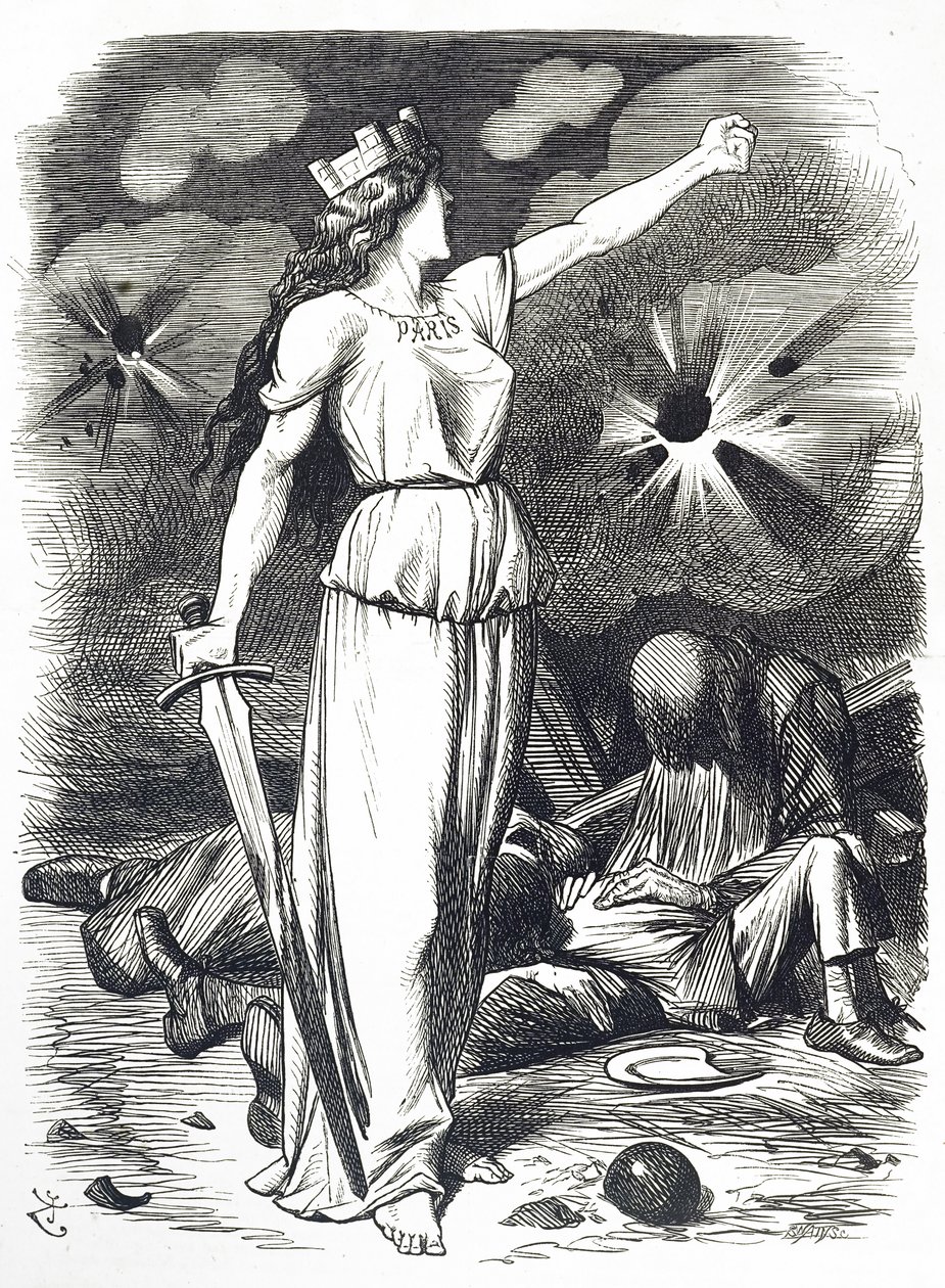 Tegneserie som kommenterer beleiringen av Paris, som fant sted under den fransk-prøyssiske krigen av John Tenniel
