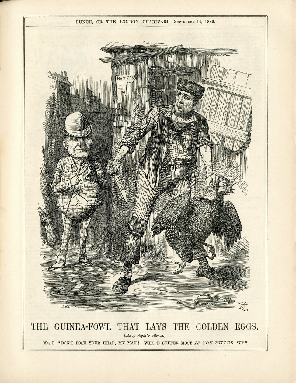 Illustrasjon av John Tenniel (1820-1914) i Punch av John Tenniel
