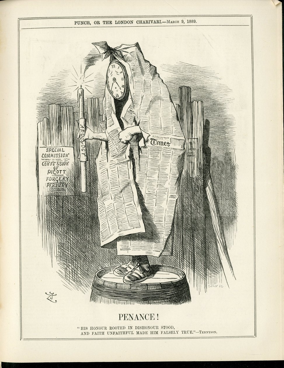 Illustrasjon av John Tenniel (1820-1914) i Punch av John Tenniel