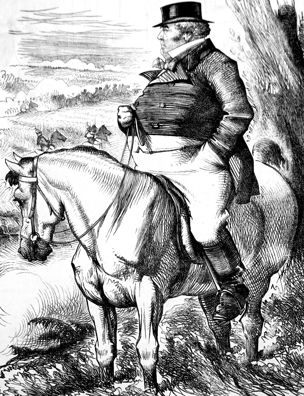 John Bull ser på høstmanøvrer av John Tenniel