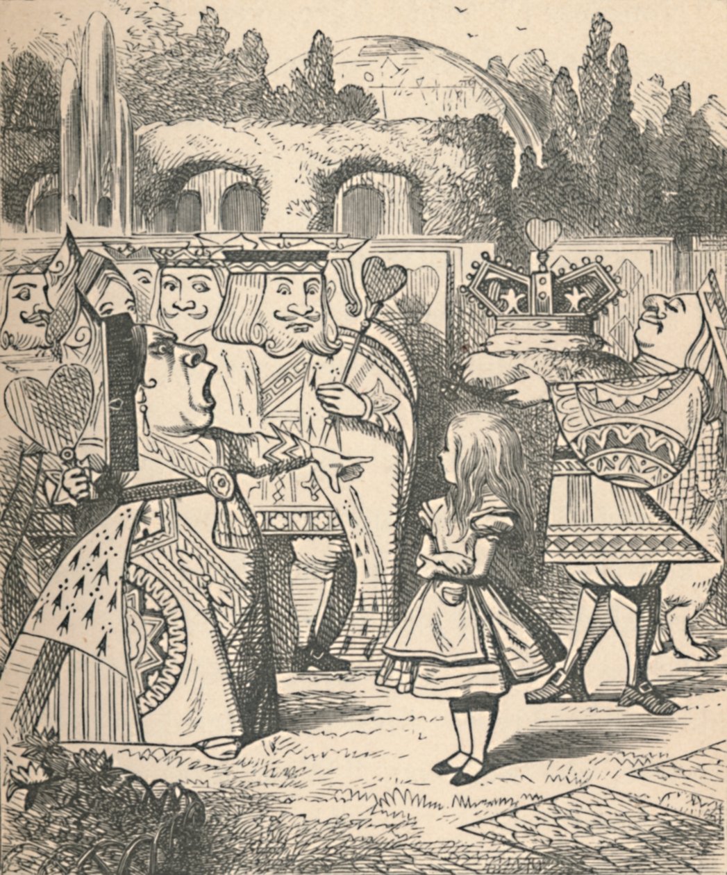 Av med hodet! Alice og den røde dronning, 1889 av John Tenniel