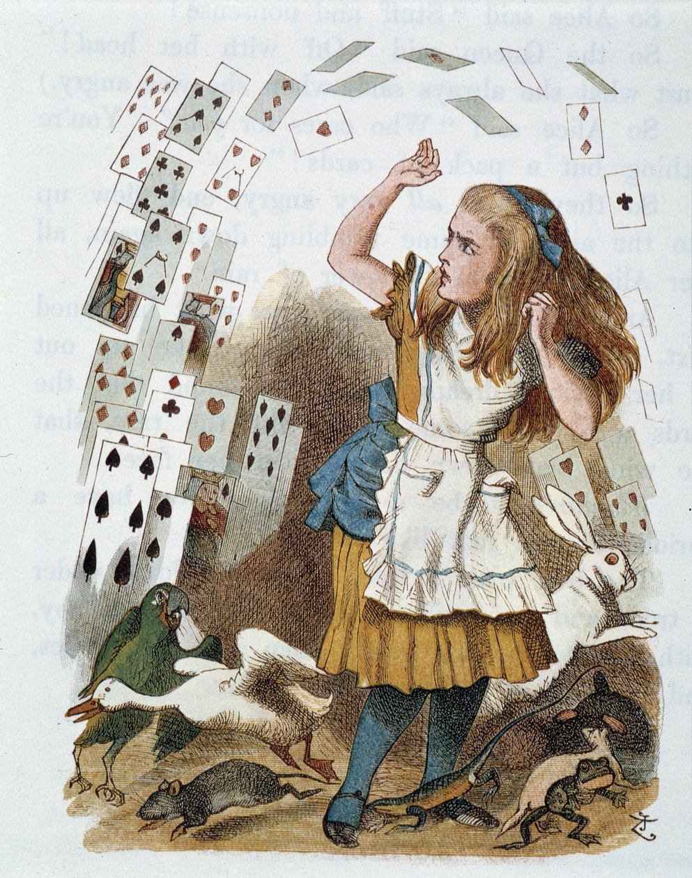 Spillekort - i "Barnehuset "" Alice in Wonderland"" av Lewis Carroll, illustrasjon av John Tenniel (1820-1914) av John Tenniel