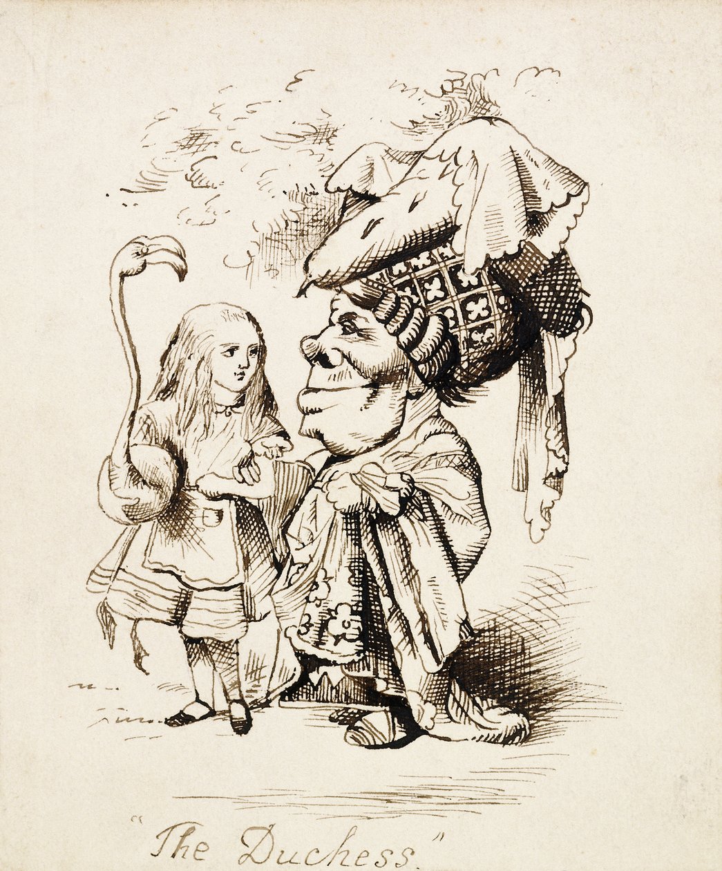 Hertuginnen, ca. 1865 (penn og brunt blekk) av John Tenniel