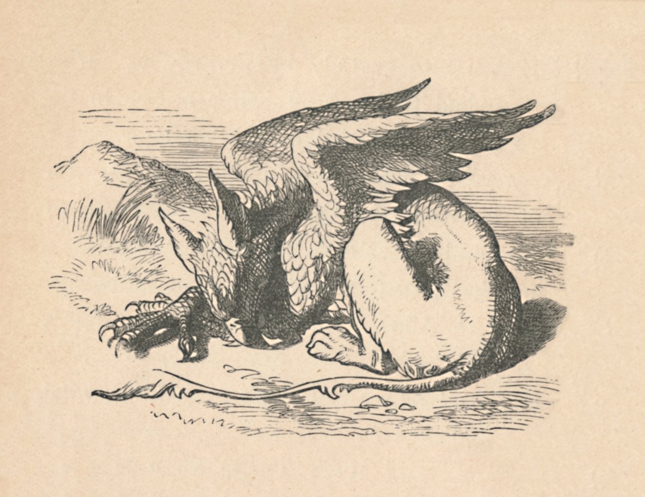 The Gryphon sover i solen, 1889 av John Tenniel